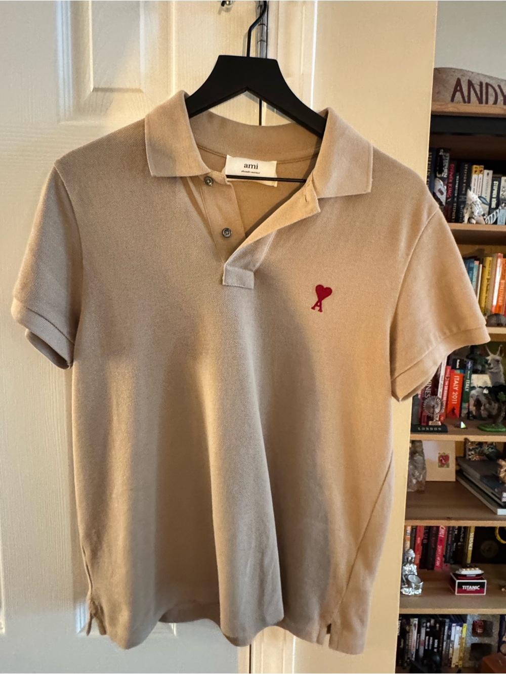 Ami Tan Polo with Red Heart Patch
